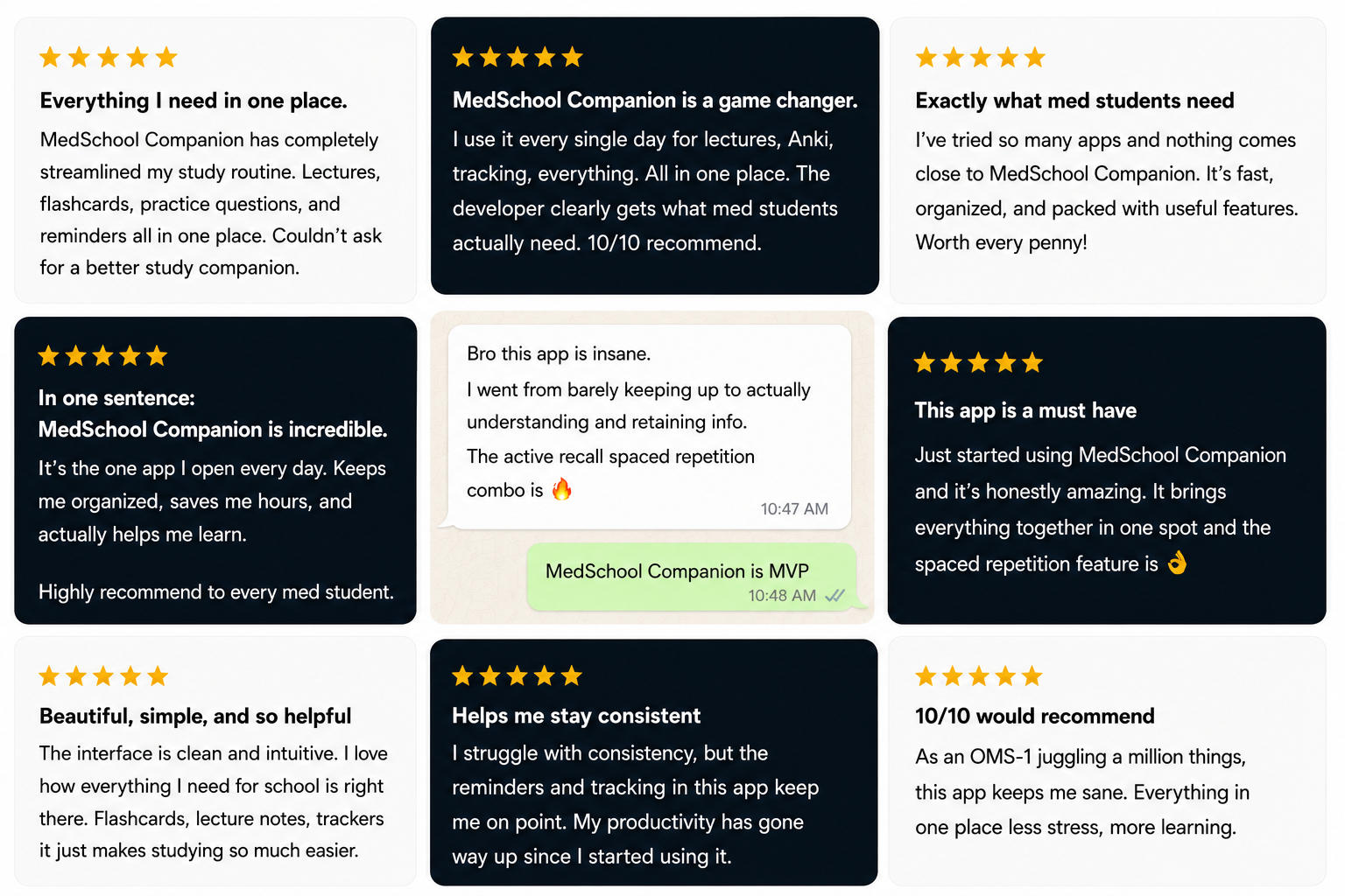 MedSchool Companion reviews from medical students